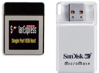 Карточки SDHC можно использовать на КПК с гнездом CompactFlash